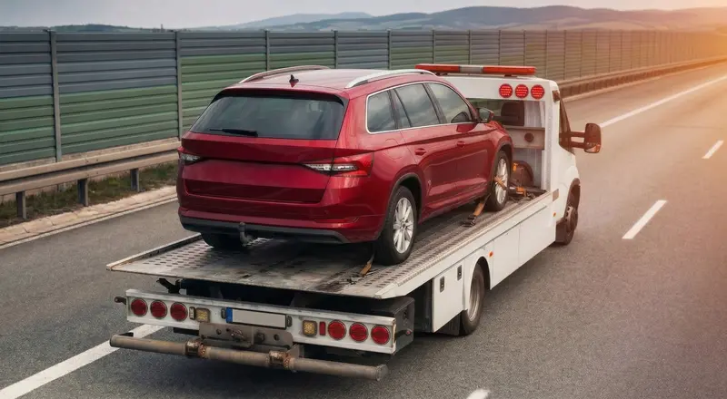 Guincho para carros em Bento Gonçalves – carro sendo carregado em plataforma